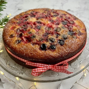 Cranberry Cake with Orange Glaze