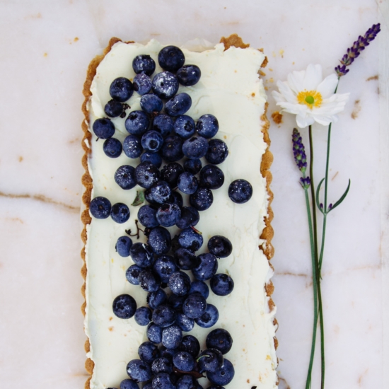 Blauwe bessen Mascarpone taartje