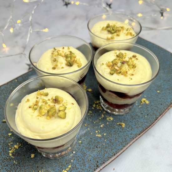 Champagne Trifle met cranberry compote